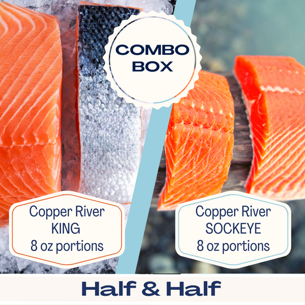 [ORDERS CLOSED] FRESH-NEVER FROZEN: COMBO BOX. Wild Alaska Copper River Salmon.